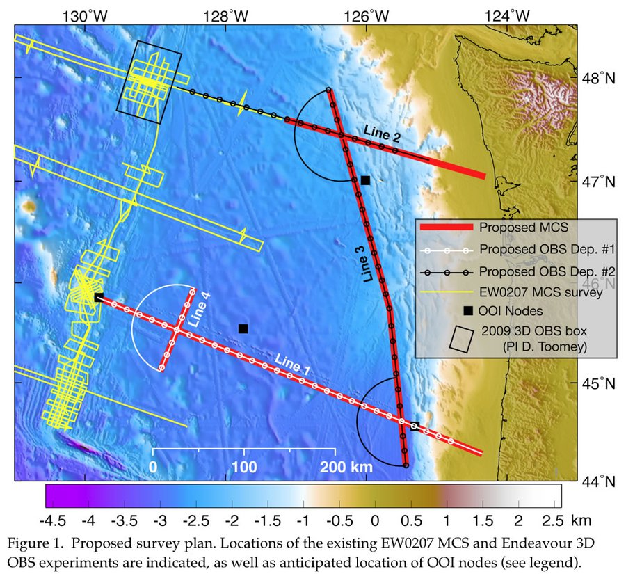 Survey map for Ridge2Trench experiment
